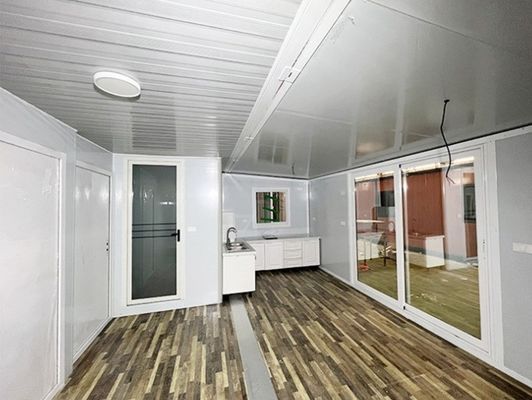Επεκτάσιμο αναδιπλούμενο δοχείο 20ft/40ft 2 υπνοδωμάτια Prefab Villa με προσαρμοσμένο χρώμα